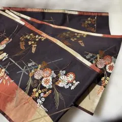 袋帯 花柄 黒のサムネイル