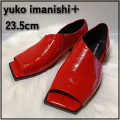 【新品未使用】23.5 yuko imanishi+ スクエアトゥ サンダル 赤のサムネイル