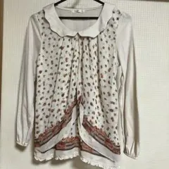 アクシーズファム　花柄フリル長袖ブラウストップス