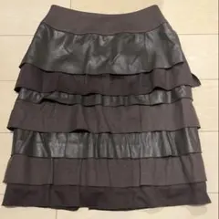 HIROKO KOSHINO ティアード タイトスカート ダークブラウンのサムネイル