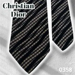 Christian Dior ディオール ネクタイ シルク ストライプ ブラックのサムネイル