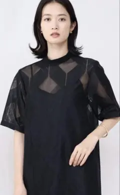 レジル　パネルレースハーフスリーブワンピース　ヤマダヤ