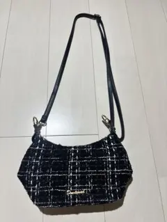 Dearlywish ツイード ショルダーバッグ ブラック