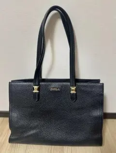 FURLA フルラKIMトートバッグ ブラックシボ革 ゴールド金具　肩掛け