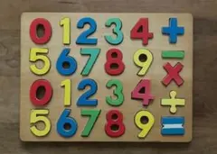 【中古】木製玩具 数字パズル 知育玩具 木製パズル 木のおもちゃ
