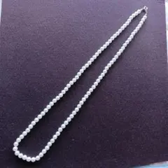 9.　国産ホワイトプラパール ロングネックレス 　 6㎜　約50cm