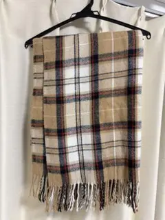 ベージュ系チェックマフラー