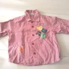 ミキハウス レトロ 赤チェックシャツ 80