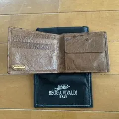 REGGIA VIVALDI 二つ折り財布 オーストリッチブラウン