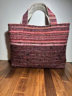 値下げ中　裂き織り　バッグ　手織り　トートバッグ