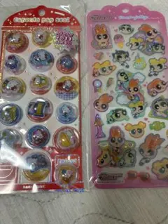 カミオジャパン　カプセルポップシール　キティ　ドロップジェリー　パワパフ