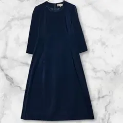 マリ・べレール　7分袖ロングフォーマルワンピース ネイビー 11号