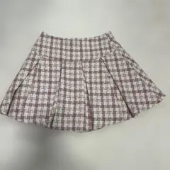 インパン裏地付きツイードチェックミニスカート