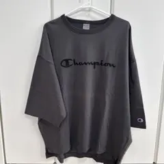 Champion ロゴ刺繍 Tシャツ グレー レディース フリーサイズ