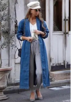 room306 contemporary デニムロングトレンチコート