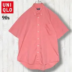 OLD UNIQLO ボタンダウン半袖シャツ　90s 紺タグ