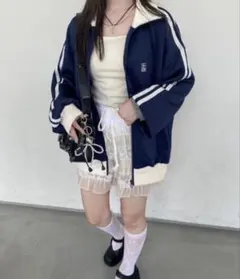 namne store ワンポイント刺繍トラックジャケット