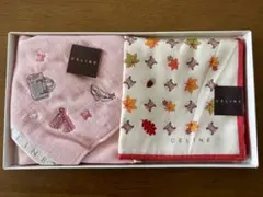 ★新品★CELINEセリーヌハンカチ&ガーゼタオルハンカチ2枚セット箱付き可♪