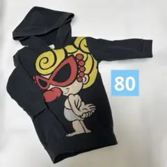 ヒスミニ トップス プリント フード付き トレーナー 80cm