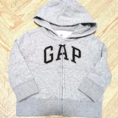 【90cm】GAP フード付き　シンプル　カジュアル　ジップアップパーカー