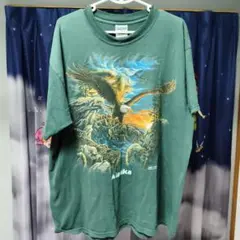 GILDAN Alaska イーグルプリント Tシャツ グリーン XL