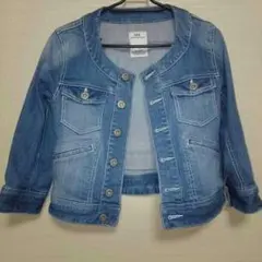 AZUL　by moussy ノーカラー　デニムジャケット　七分袖　Ｇジャン