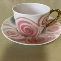 深川製磁ローズ柄 ティーカップとソーサー セット