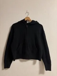 UNIQLO ブラック フルジップ パーカー ショート丈XL