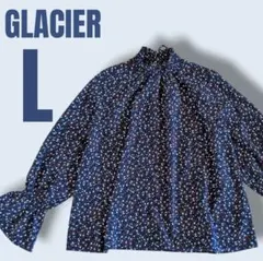 HONEYS　GLACIER　花柄ハイネックブラウス　キャンディスリーブ
