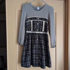 140センチ　axes femme　グレー チェック柄 ワンピース