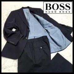 【美品】HUGO BOSS シャドウストライプ セットアップ スーツ 46
