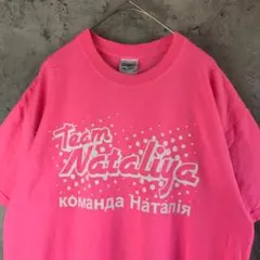 A2564古着　Tシャツ ピンク　バックプリント