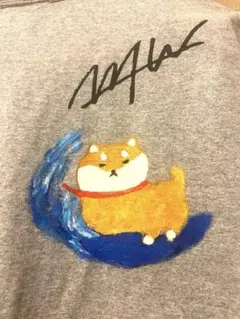 WAITING FOR THE WAVE 波を待つ柴犬 半袖Tシャツ グレー