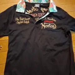 Norton 刺繍入りポロシャツ 黒