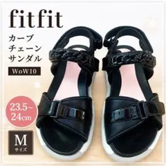 fitfit 厚底スポーツサンダル ブラック チェーンデザインM 23.5〜24のサムネイル