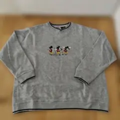 【L】Mickey & Co. ミッキー スウェット グレー ビンテージ　90s