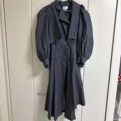 ダークグレー ダブルブレスト トレンチコート