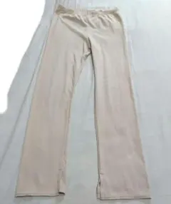 エアリズム コットン リブ UVカット レギンス（スリット・10分丈）ベージュ