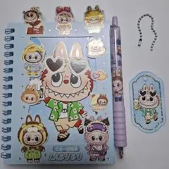 LABUBU 大量シール付きノート・ペンセット