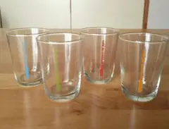 カフェドクロワッサン　ミニグラス　ガラスコップ　4色セット