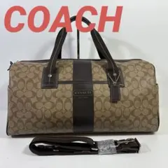 極美品✨ コーチ 2way ボストンバッグ シグネチャー PVC 77278 茶