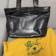 IL BISONTE トートバッグ ブラック レザー A4可 大容量