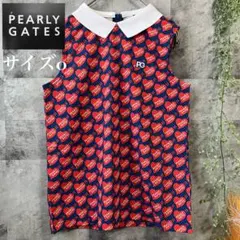 PEARLY GATES ハートチェック柄ノースリーブベスト サイズ0新品未使用 PEARLY GATES ハートチェック柄ノースリーブベスト サイズ0新品未使用