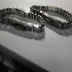 シルバー ステンレススチール ペアブレスレット