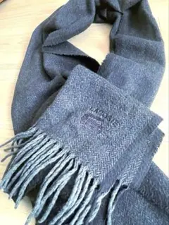 ラコステブラックダークグレー ヘリンボーン マフラー30×158 ミンクタッチ