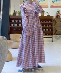 Alley by w closet バックオープンチェックワンピースのサムネイル