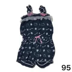 ハローキティ　フリル付きキャミソールロンパース 95