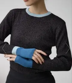 アズールバイマウジー　グリッターリブ長袖ニットトップス