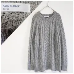 BACK NUMBER バックナンバー ケーブルニット セーター L グレー