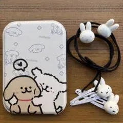 【新品】コンパクトミラー＆うさぎヘアアクセ 5点セット♡ 携帯用鏡 身だしなみ